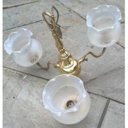 3 sets of vintage brass ceiling light