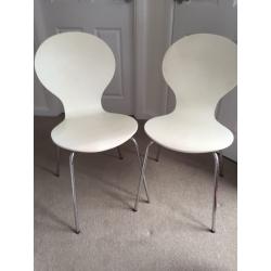 Two white chairs