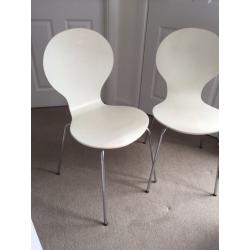 Two white chairs