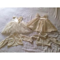 Two gold cream 3-6 girls flower girl/evening dresses