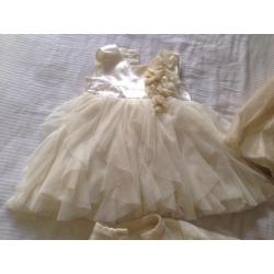 Two gold cream 3-6 girls flower girl/evening dresses