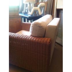 Large Comfortable Contemporary Wicker Armchair Conservatory Chair with Cushions / Can Deliver