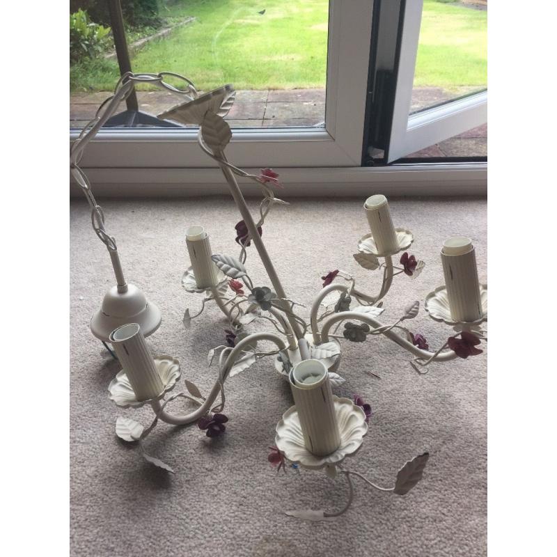 NEXT Shabby Chic 5 light chandelier. Full working condition