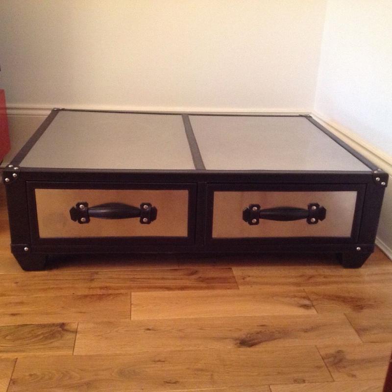 Stainless steel/ leather coffee table for sale