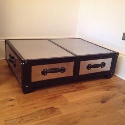 Stainless steel/ leather coffee table for sale