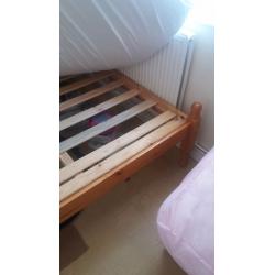 Double Bed solid pine & mattress