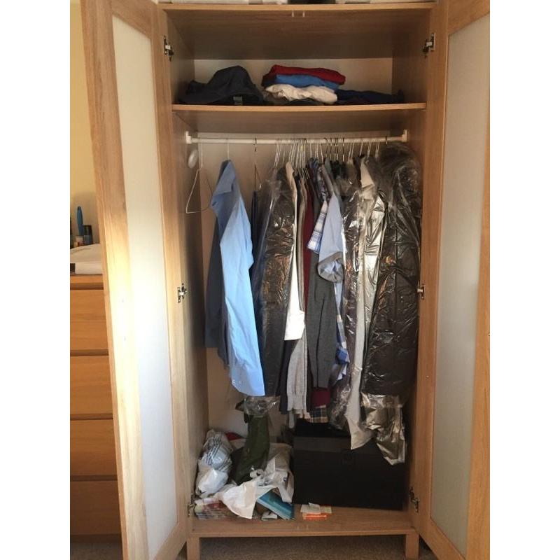 Oak effect wardrobe