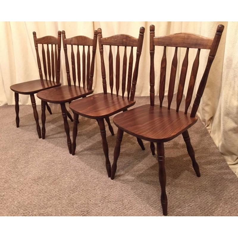 4 Slat Back Dining Chairs / Kitchen Chairs