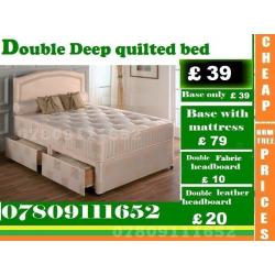 New Single, Double and King Size Deep Quilted Bed Frame with Mattress Range