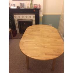 Solid wood extendable dining table