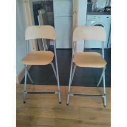 Pair of foldable breakfast bar stools