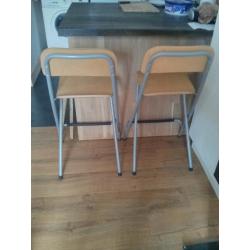 Pair of foldable breakfast bar stools