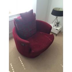 DFS Dark Red Sofa Suite