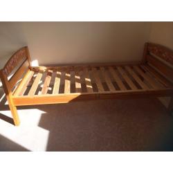 Single bed without mattress