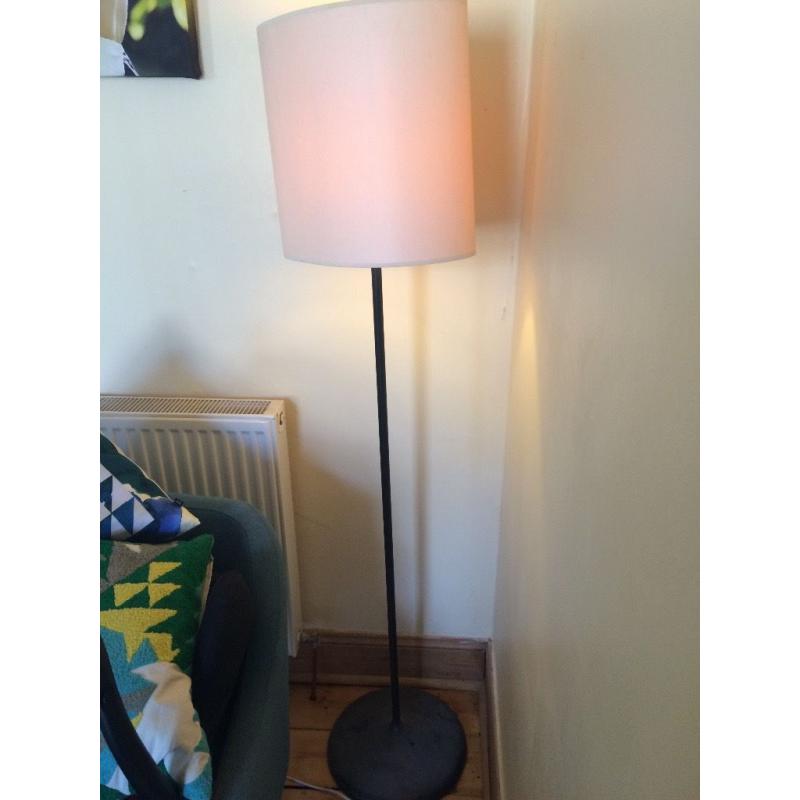 Black metal standard lamp