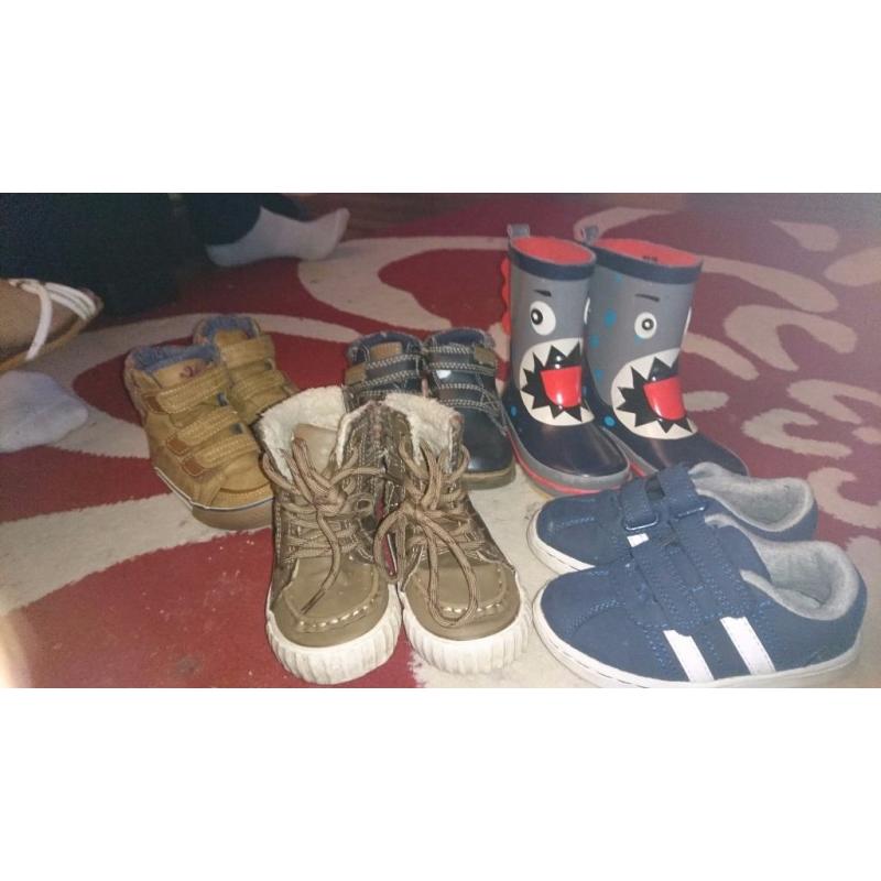 Infant size 5 shoes/trainers/wellies/boots bundle