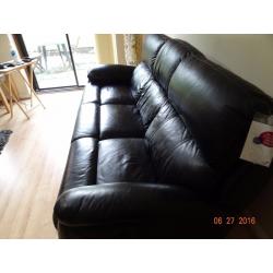 DFS Black Leather 3 Seater with 2 built in Power Recliners still under Warranty