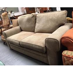 BROWN & OATMEAL CHECK SOFA GOOD CONDITION