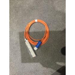 Electric hoop up cable for tent or awning brand new 10m long with 4way Uk socket