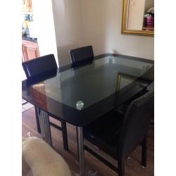 Glass table and chairs