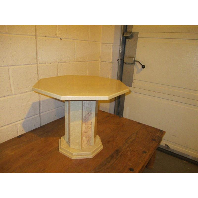 SOLID MARBLE OCTANGONAL EIGHT SIDED OCCASIONAL TABLE FREE DELIVERY