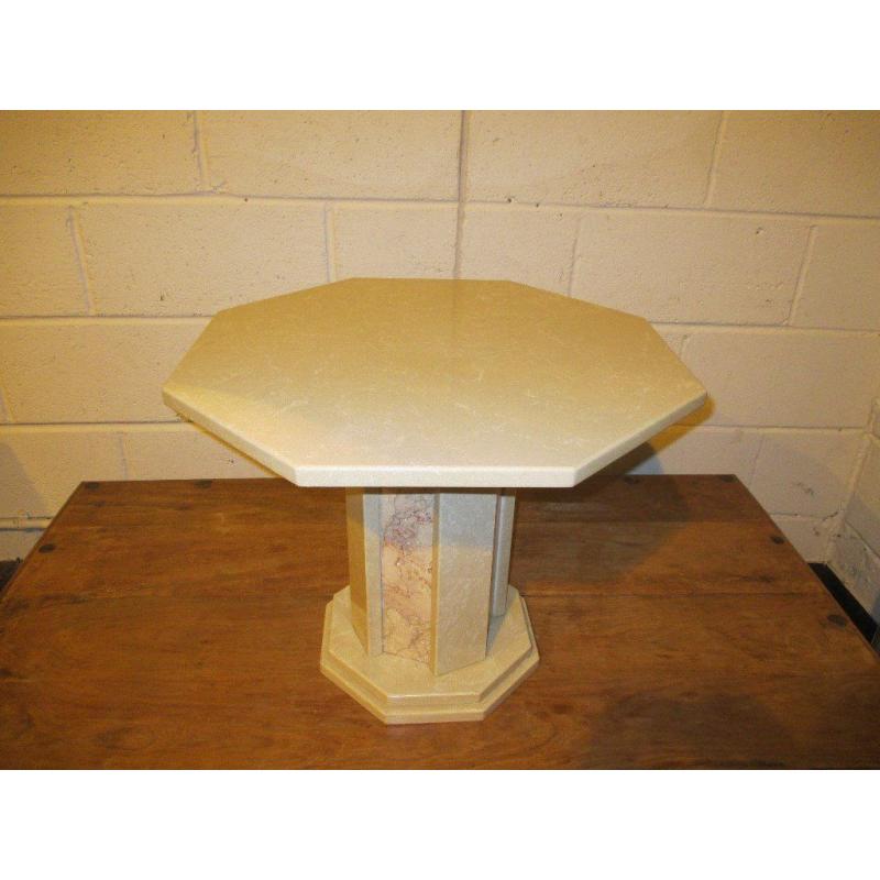 SOLID MARBLE OCTANGONAL EIGHT SIDED OCCASIONAL TABLE FREE DELIVERY