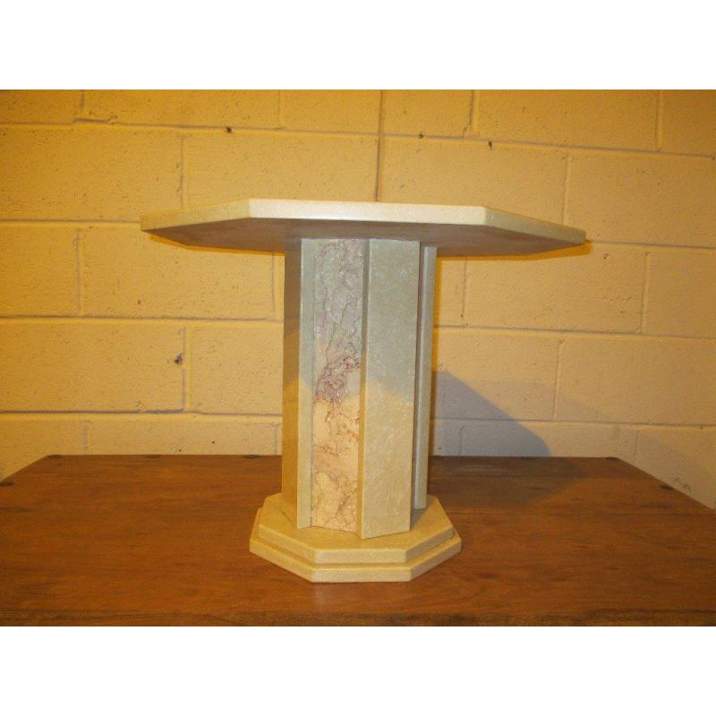 SOLID MARBLE OCTANGONAL EIGHT SIDED OCCASIONAL TABLE FREE DELIVERY