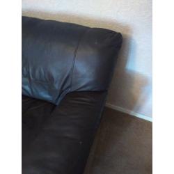 Brown leather 2 seater sofa