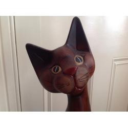 Wooden cats. Two wooden cats for sale cheeky smile