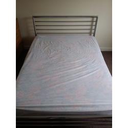 Chrome double bed with mattress