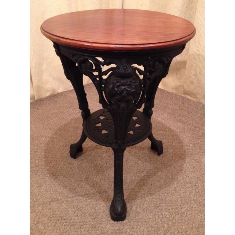 Cast Iron Pub Table - Occasional Table - Lamp Stand - Plant Stand - Heavy Quality Table