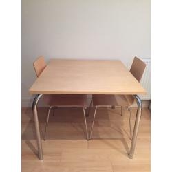 Wooden table and chairs