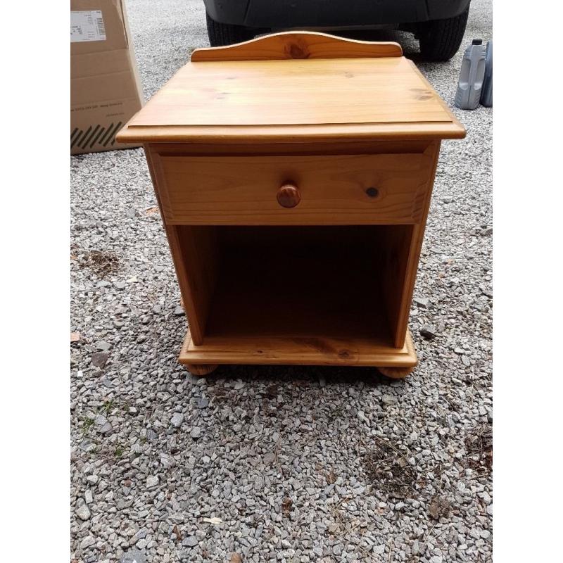 Pine Chest of Drawers and side table