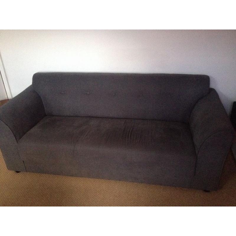 3 seater grey fabric sofa 12 months old mint condition