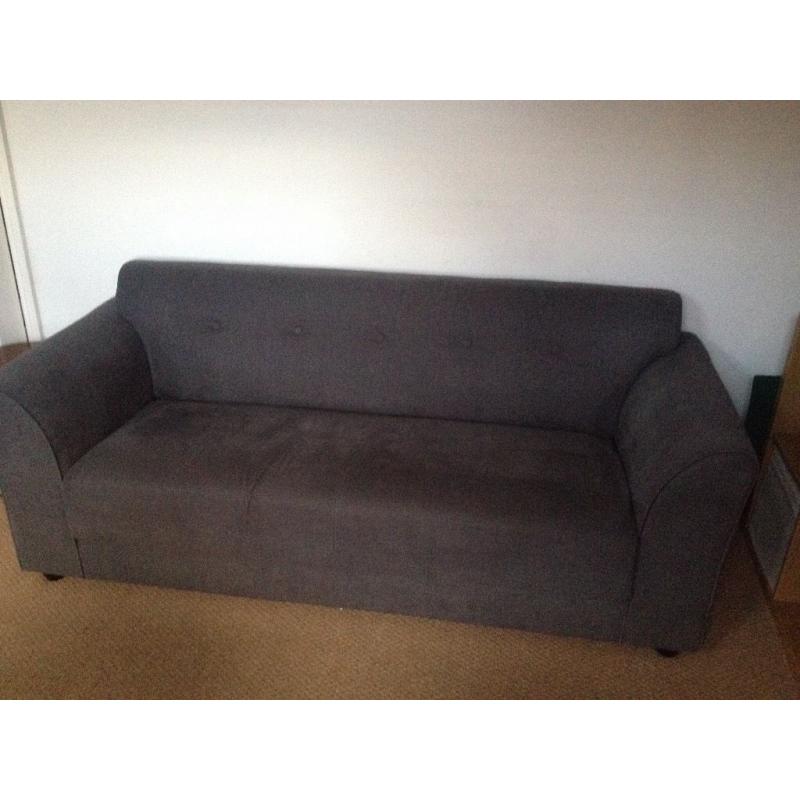 3 seater grey fabric sofa 12 months old mint condition