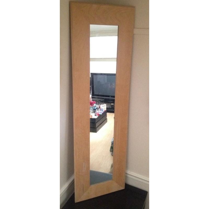 Long vertical wooden frame mirror 10