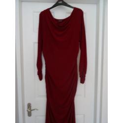 Long dark Red Phase Eight dress size 14 good condition