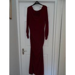 Long dark Red Phase Eight dress size 14 good condition