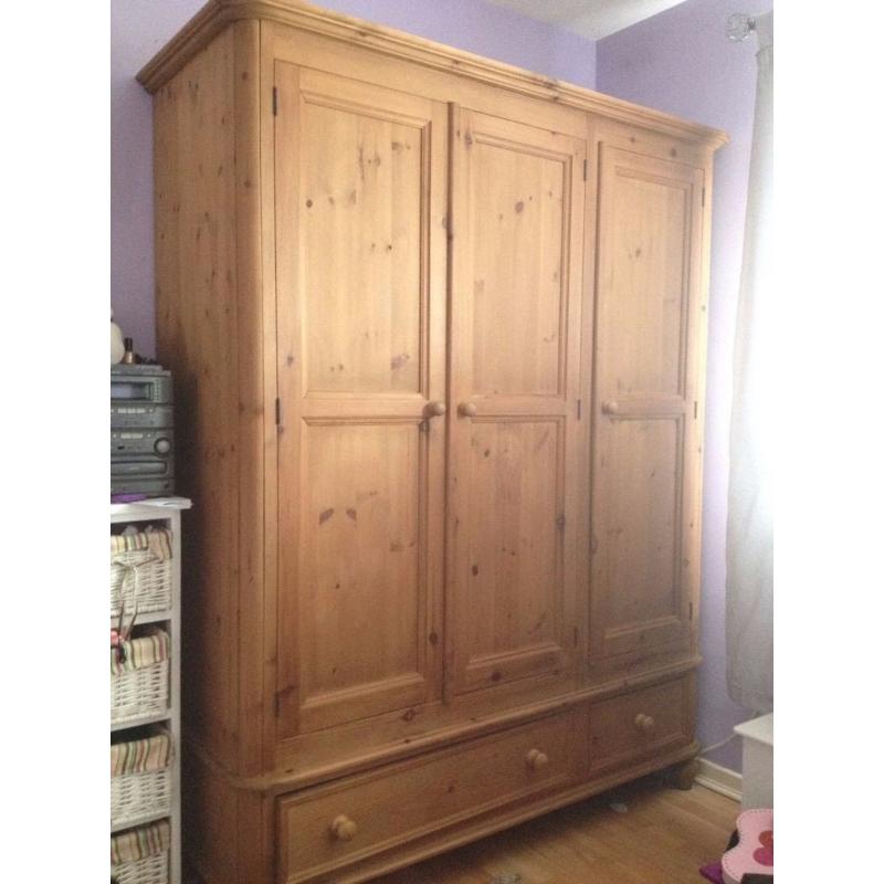 Triple pine wardrobe