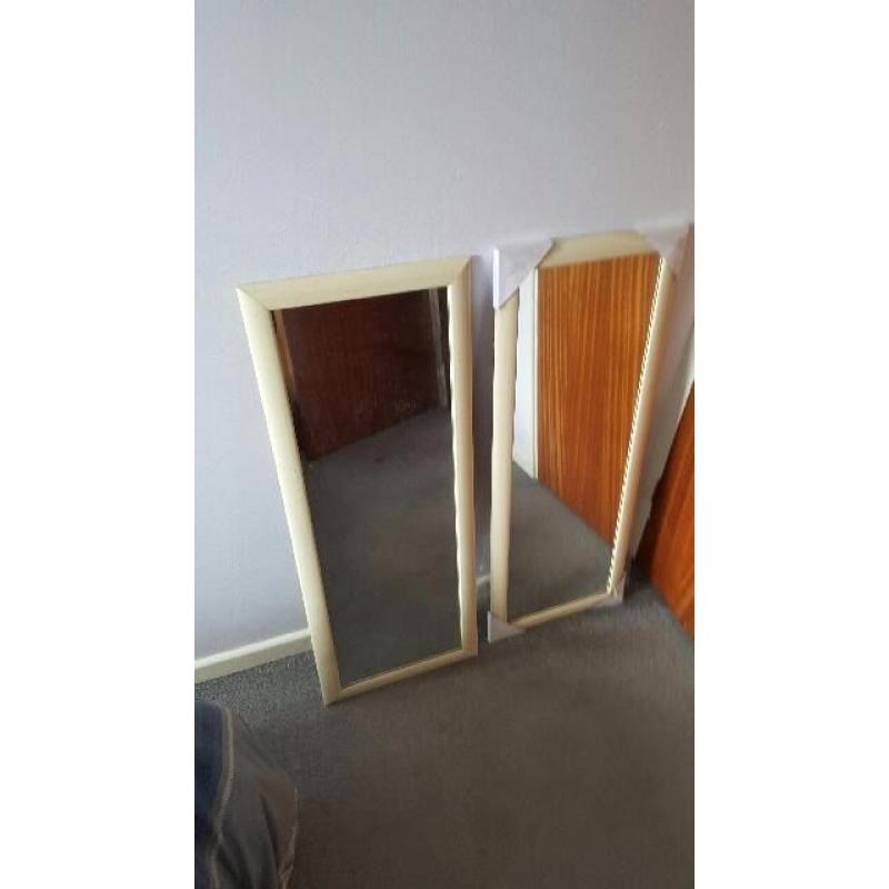 2 medium lightwood frame mirrors for sale