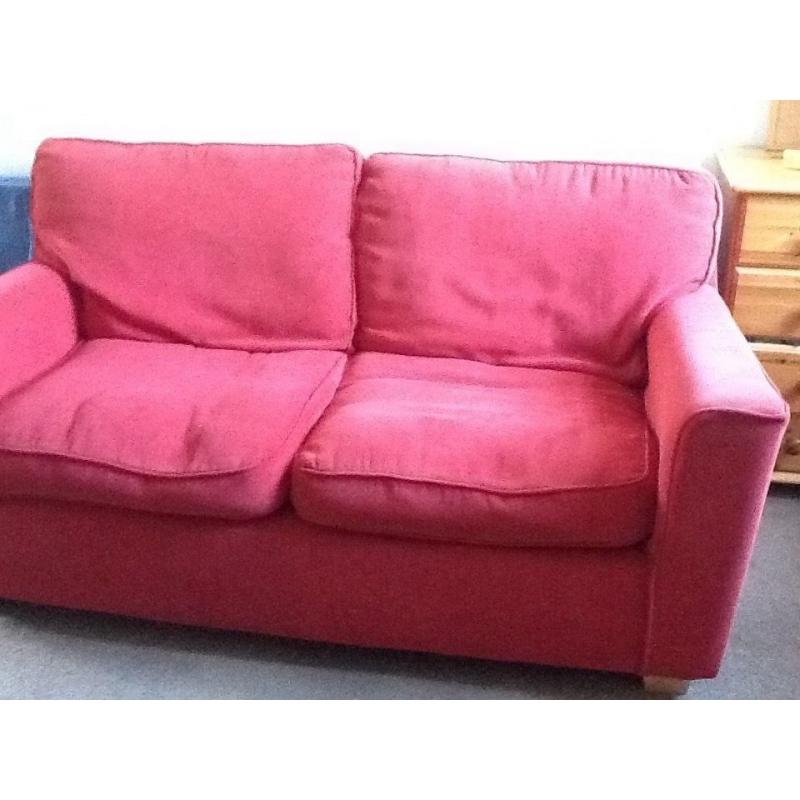 Red 3 seater sofa in great condition