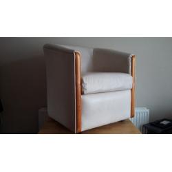 Retro Tub chair 1 seated sofa genuine leather