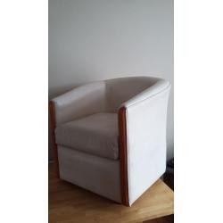 Retro Tub chair 1 seated sofa genuine leather