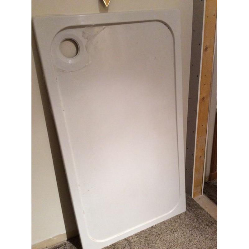 White slim line shower tray