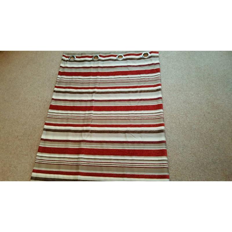 M&S Red Stripe Chenille Curtains