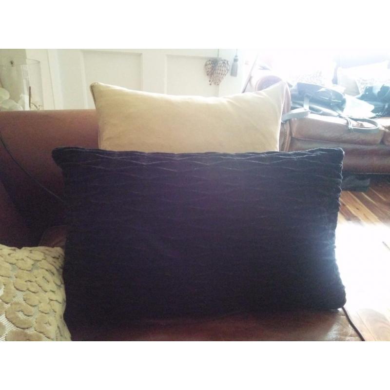 Black Velvet Textured Cushions