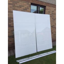 Ikea sliding wardrobe doors gloss white glass