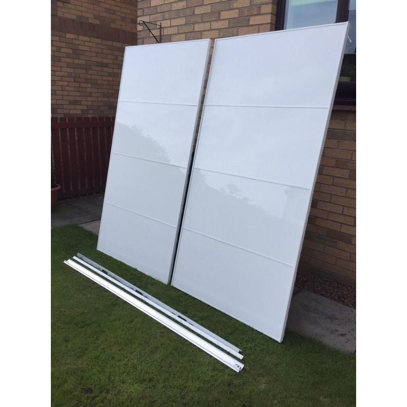 Ikea sliding wardrobe doors gloss white glass