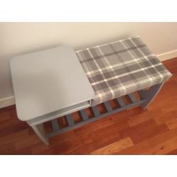 Upcycled telephone table with seat