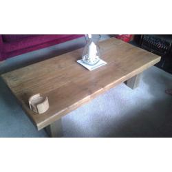 RUSTIC HEAVY WOOD COFFEE TABLE